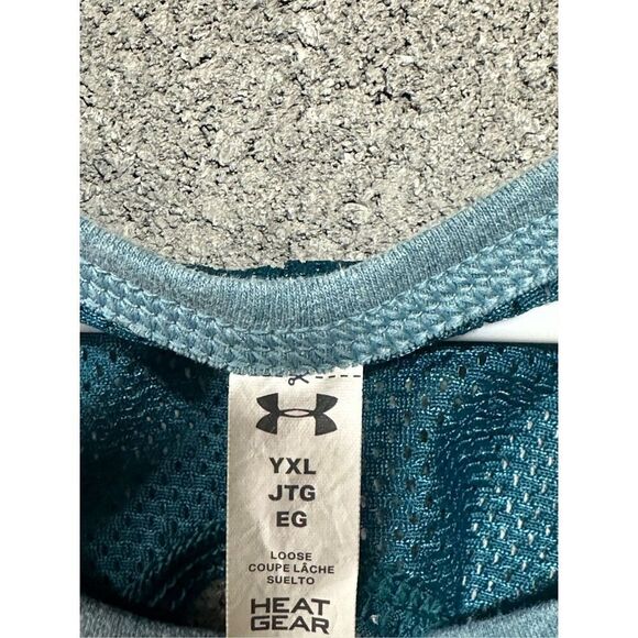 Under Armour Heat Gear Youth Girl's Goal Tank Top Blue Size YXL Activewear - Picture 2 of 3